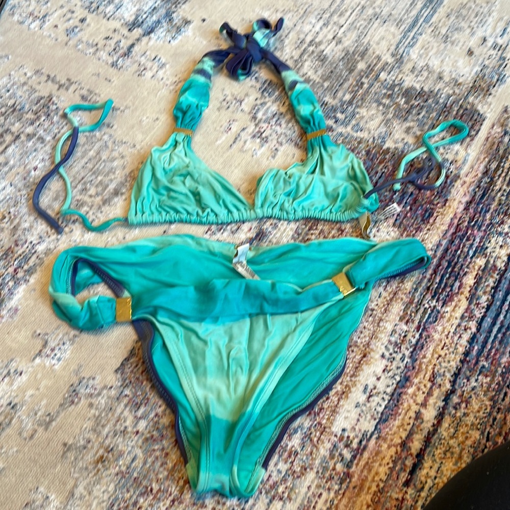 Vix Swimwear tropical turquoise blue green purple Bikini Set